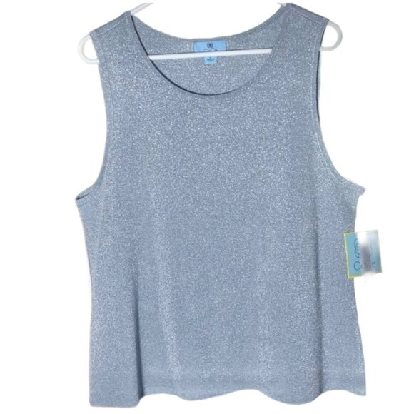 NWT CeCe Light Blue Sleeveless Tank Top XL Pullover Casual Versatile Blouse - Picture 1 of 9
